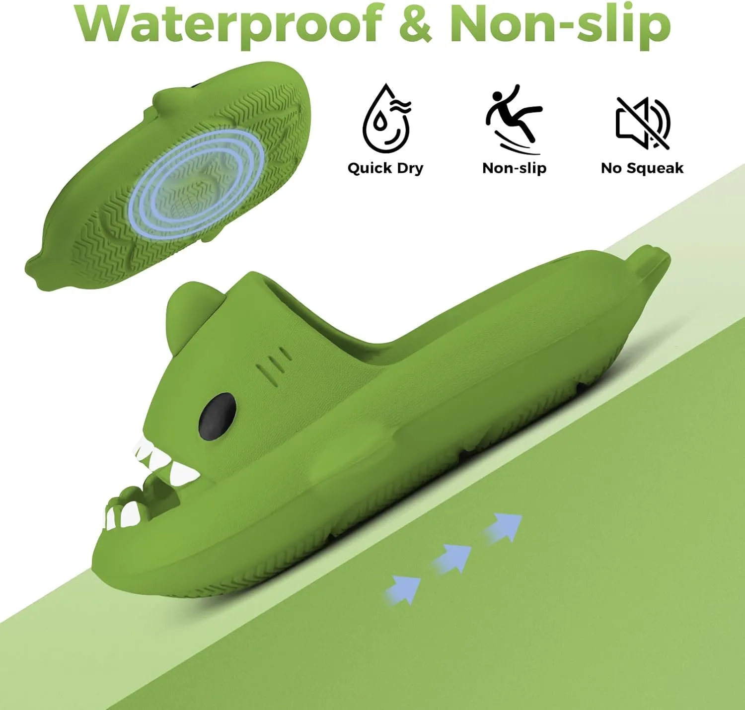 Kids Shark Slides丨Pillow Shower Sandals Quick Dry Slippers丨Toddler Boys Girls Comfy Cloud Slides丨Summer Non-Slip Thick Sole Beach Pool shoes