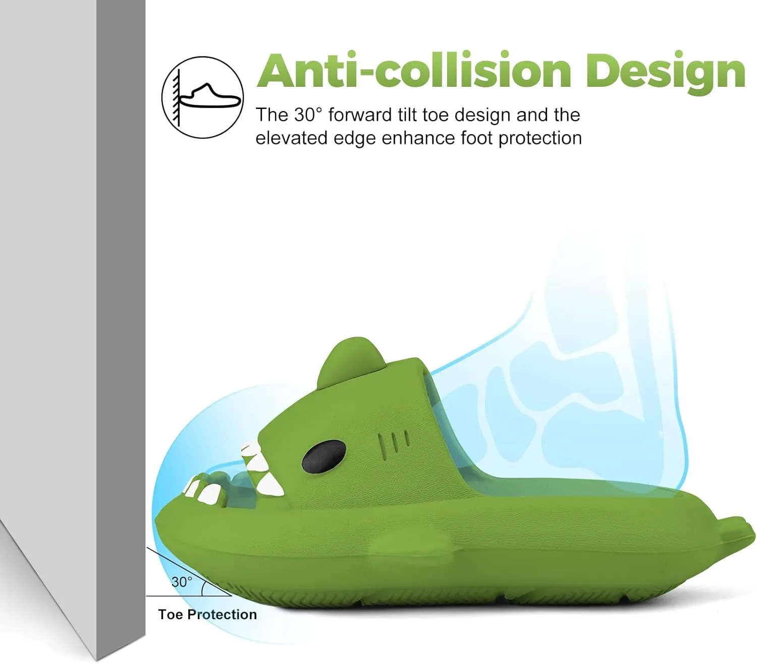 Kids Shark Slides丨Pillow Shower Sandals Quick Dry Slippers丨Toddler Boys Girls Comfy Cloud Slides丨Summer Non-Slip Thick Sole Beach Pool shoes