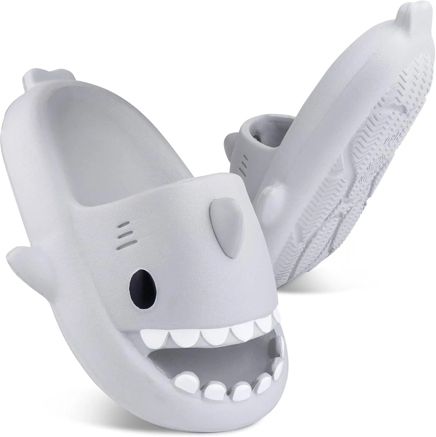 Kids Shark Slides丨Pillow Shower Sandals Quick Dry Slippers丨Toddler Boys Girls Comfy Cloud Slides丨Summer Non-Slip Thick Sole Beach Pool shoes