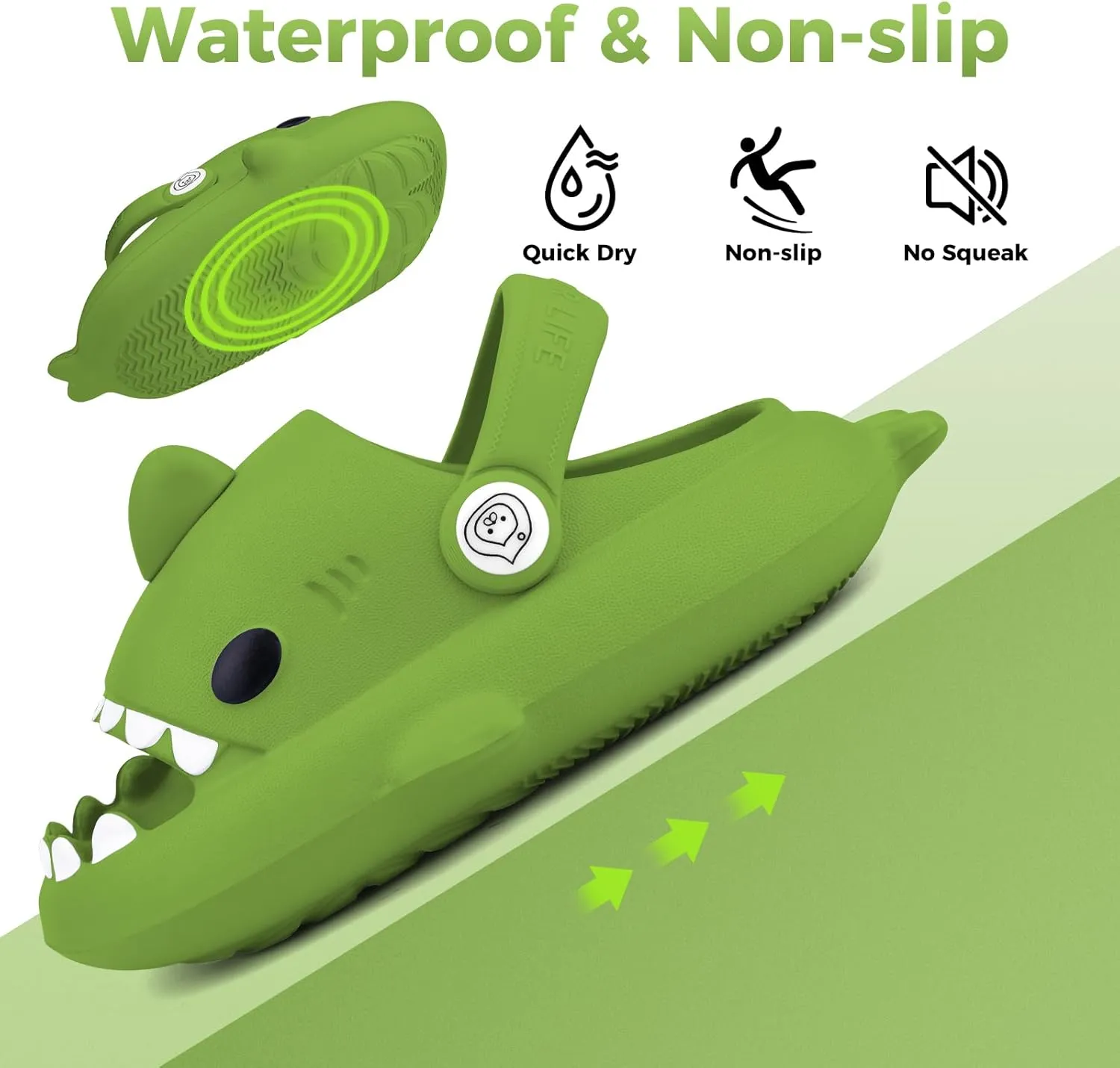 Kids Shark Slides丨Pillow Shower Sandals Quick Dry Slippers丨Toddler Boys Girls Comfy Cloud Slides丨Summer Non-Slip Thick Sole Beach Pool shoes