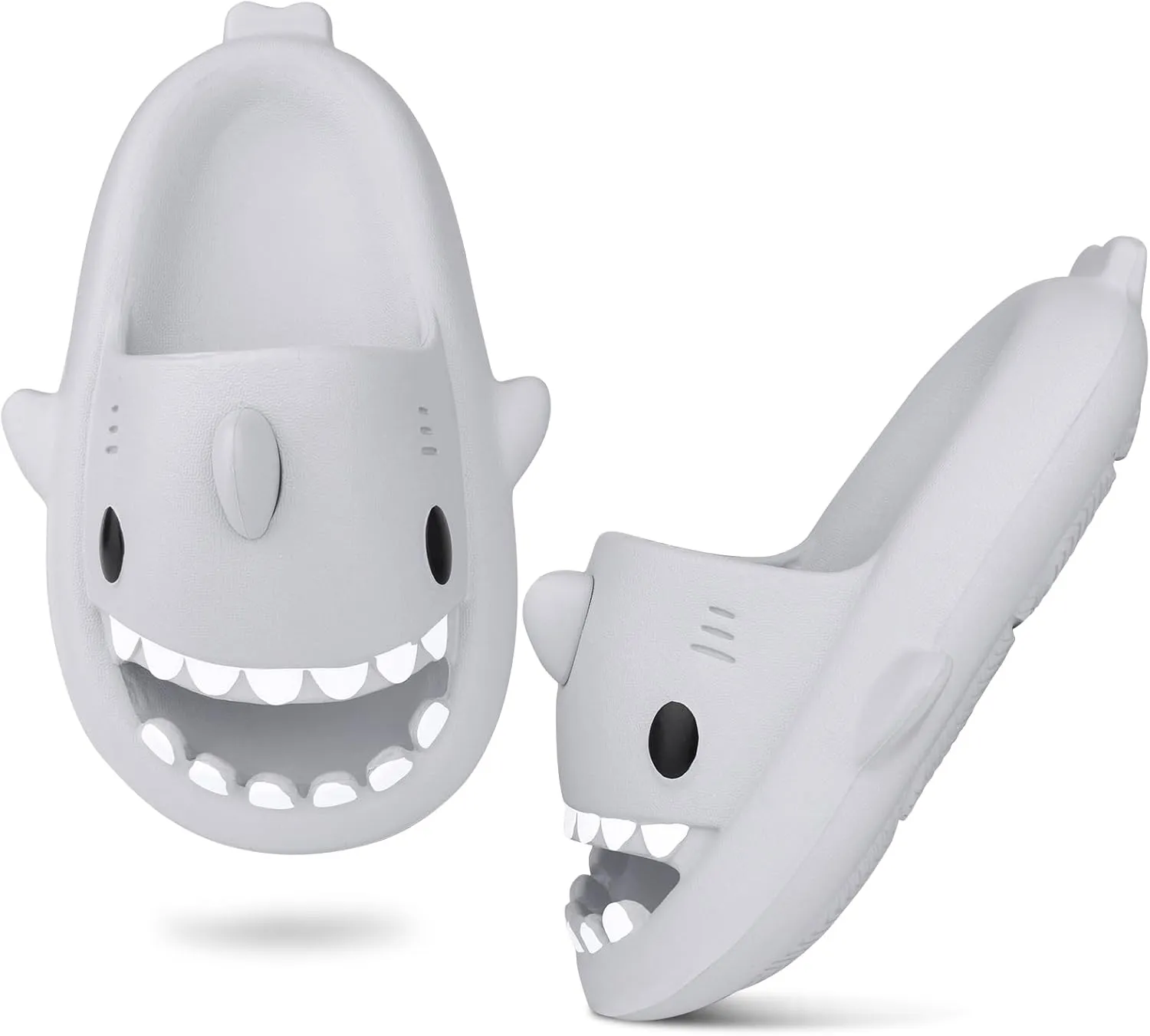 Kids Shark Slides丨Pillow Shower Sandals Quick Dry Slippers丨Toddler Boys Girls Comfy Cloud Slides丨Summer Non-Slip Thick Sole Beach Pool shoes