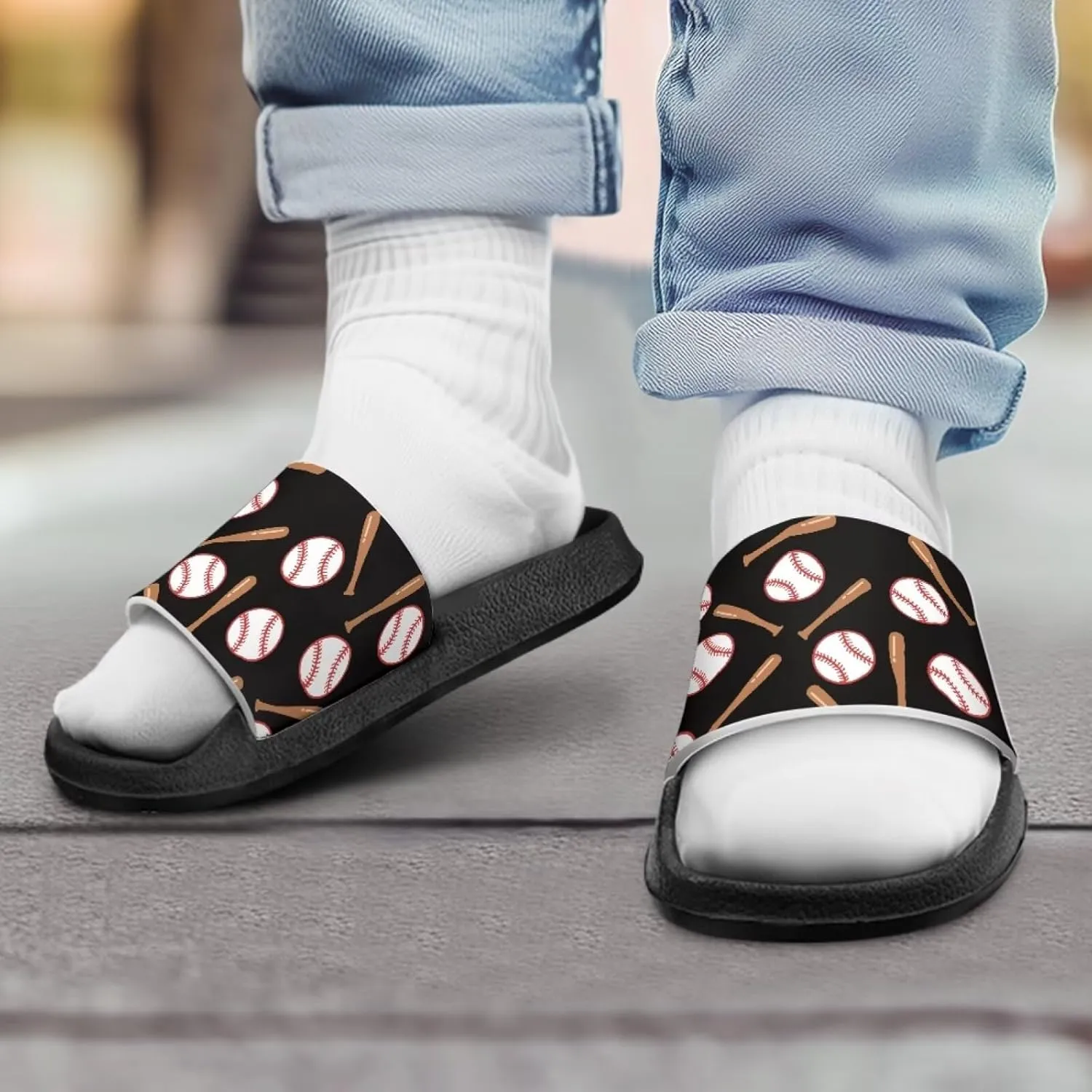 Kids Slide Sandals Novelty Ball Car Slides for Boys Non-slip Summer Slippers Beach Pool Shoes