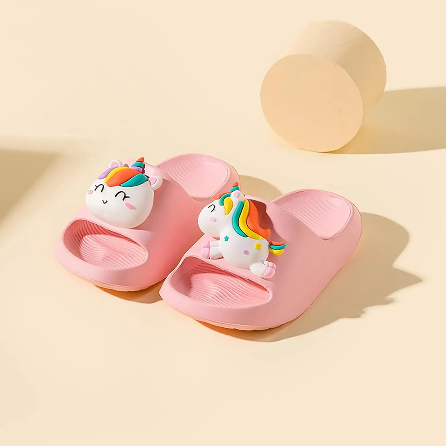 Knemksplanet Toddler Boys Girls Slippers Bunny Unicorn Pillow Sandals Summer Quick Dry Bathroom Slides Beach Water Non-Slip Kids Shower Shoes