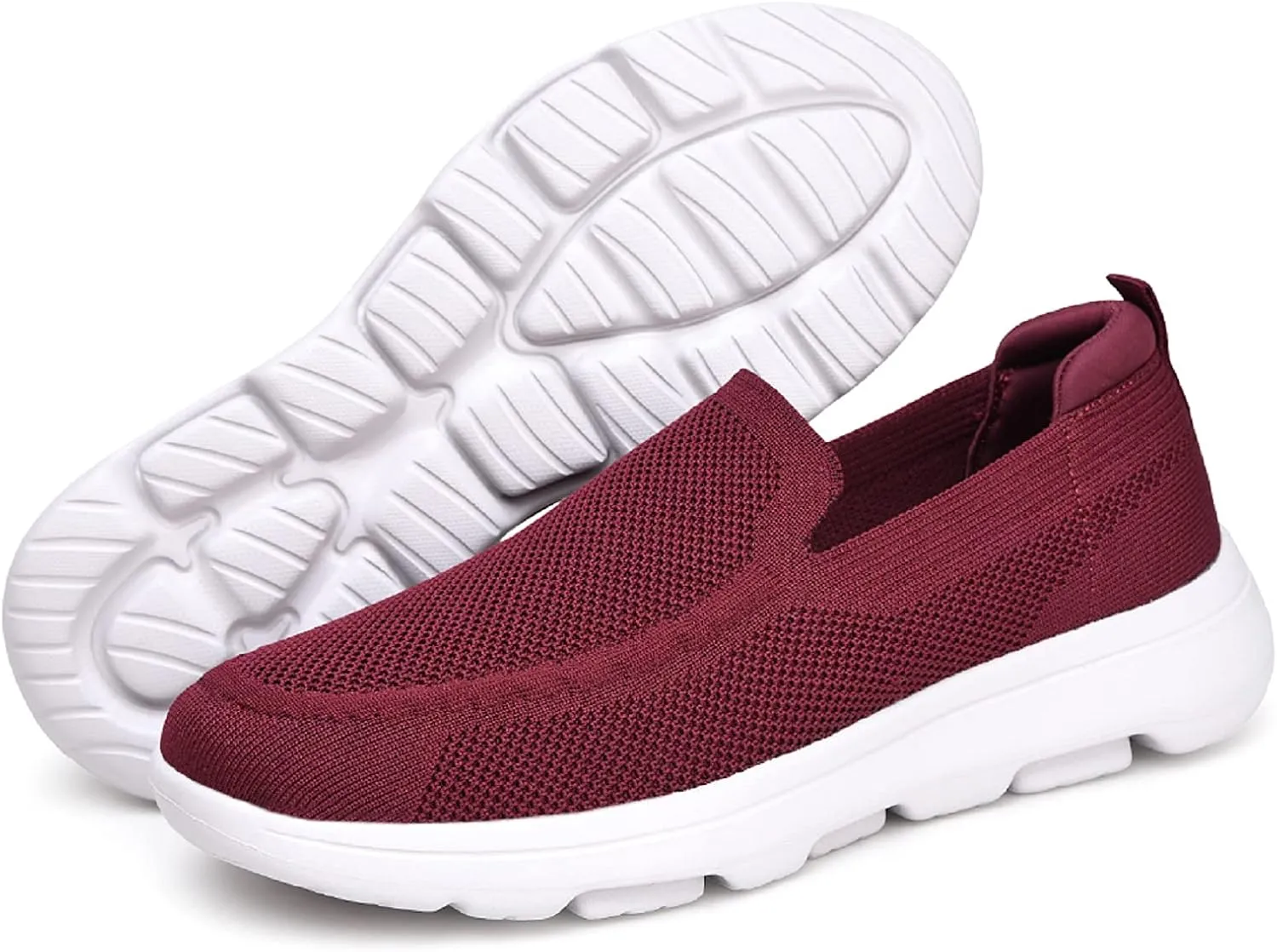 konhill Men's Walking Shoes Slip on Loafers- Mesh Casual Tennis Sneaker Breathable Shoes