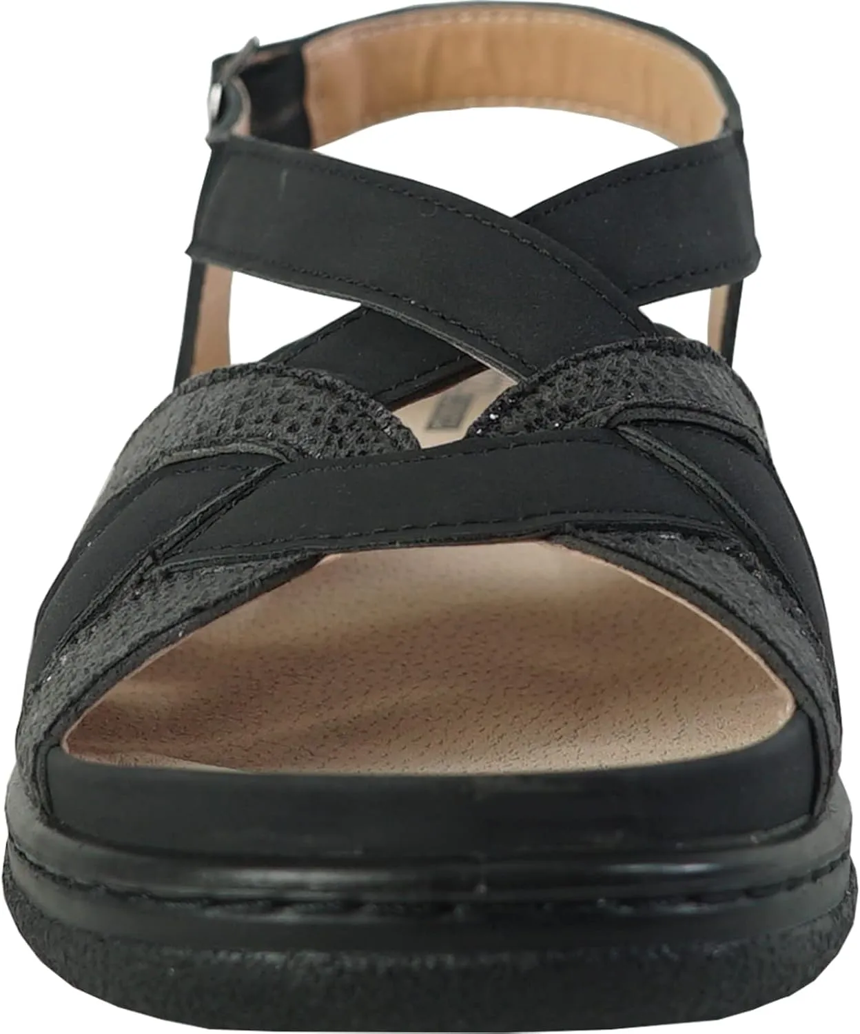 KOZI Canada Women Comfort Mule Shoe Casual Wedge Sandal with Round Toe Replaceable Orthopedic Insole Black Camel Navy Taupe