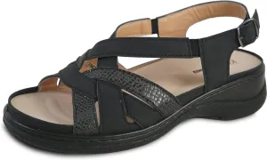 KOZI Canada Women Comfort Mule Shoe Casual Wedge Sandal with Round Toe Replaceable Orthopedic Insole Black Camel Navy Taupe