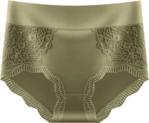 Ladies Lace Plus Large Size Underwear Waist Sexy Traceless Breathable Briefs Barely There Panties for Women