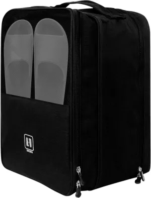 Large Shoe Bags for Travel, Holds 3 Pairs of Shoes, Portable Dance Shoe Storage Pouch, Sneaker Storage Bag (Black)