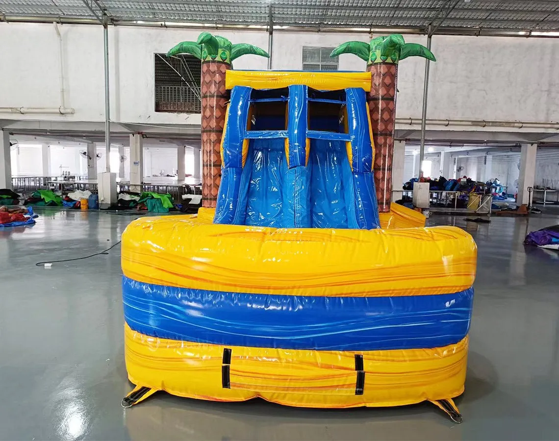 Lava Falls Dual Lane Bounce House with Slide (Wet/Dry)