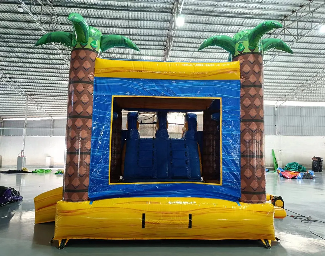 Lava Falls Dual Lane Bounce House with Slide (Wet/Dry)