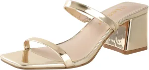 Leevar Square Toe Heeled Sandals for Women - Women's Low Block Heels Sandals - 2.25IN Open Toe Ankle Strap Chunky Heels - Slip on Heeled Sandal Mule- Nude Black Strappy Heels for Party Wedding Dress Shoes
