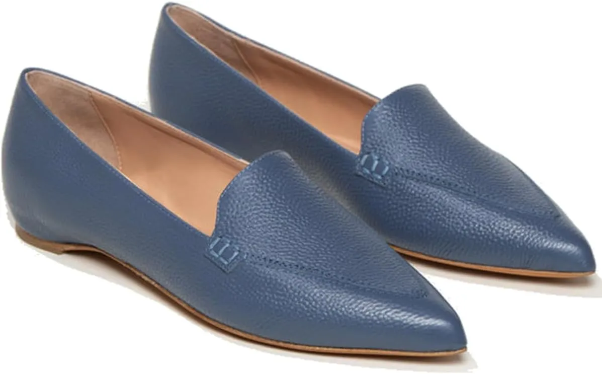 LEHOOR Women Casual Pointed Toe Loafer Flats Shoes Slip On Suede Penny Loafers Flat Heel Closed Pointy Toe Driver Coach Office Loafers Crocodile Snakeskin Flats Dressy Comfort Fall Retro 4-11 M US