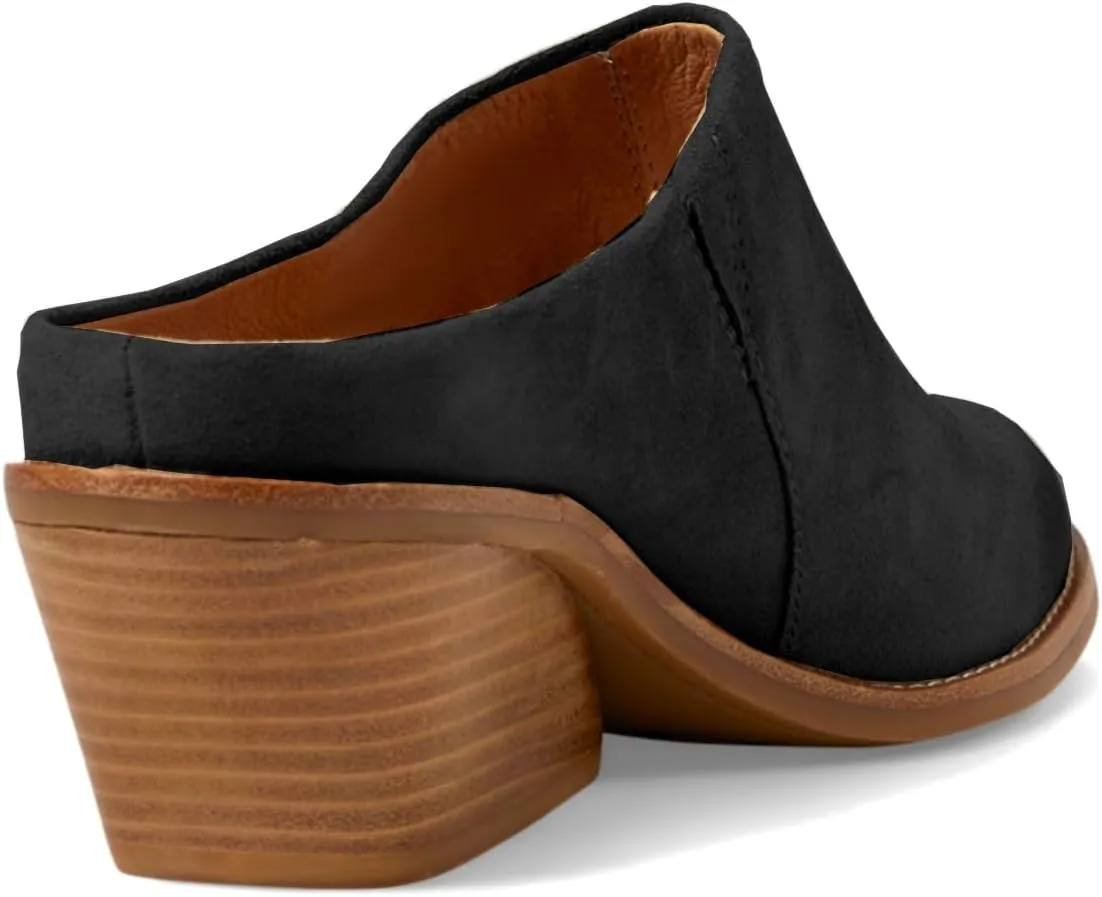 LEHOOR Women Comfort Mule Wedges Round Toe Slip On Wedge Heels Mules Walking Retro 2 inch Stacked Wedged Mule Shoes Office Ladies Heeled Slide Shoes Backless Casual Going Out 4-11 M US