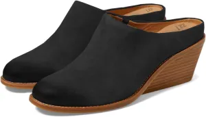 LEHOOR Women Comfort Mule Wedges Round Toe Slip On Wedge Heels Mules Walking Retro 2 inch Stacked Wedged Mule Shoes Office Ladies Heeled Slide Shoes Backless Casual Going Out 4-11 M US