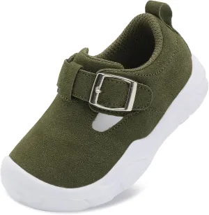 LeIsfIt Toddler Shoes Girls Boys Wide Barefoot Shoes Kids Lightweight Fashion Suede Sneakers for Walking Running Tennis
