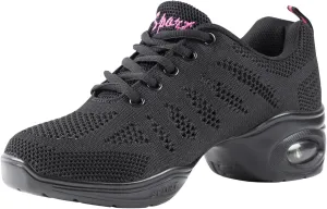 Linodes Women's Breathable Dance Sneaker with Split Sole and Air Cushion Jazz Dance Walking Shoes