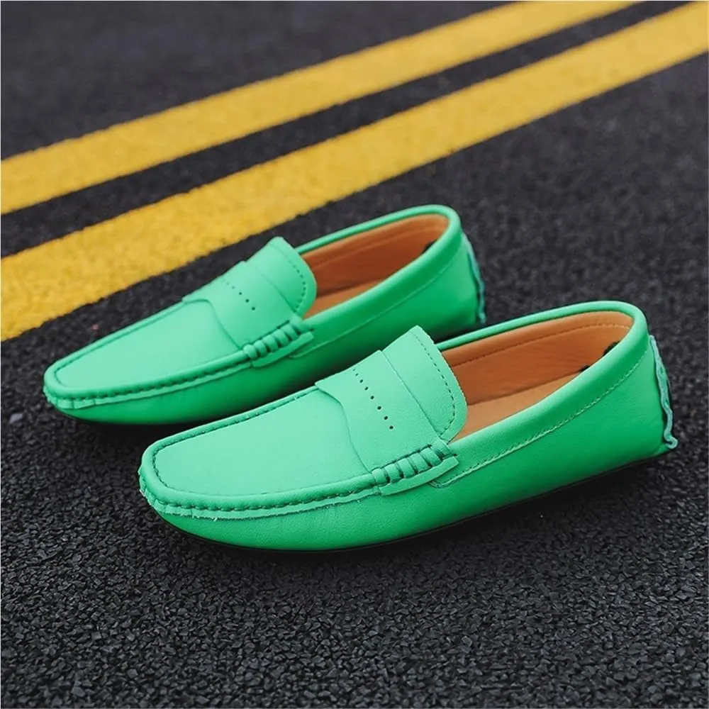 Loafers for Men Lightweight Simple Leather Lightweight Anti-Slip Casual Outdoor Slip-on