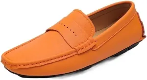 Loafers for Men Lightweight Simple Leather Lightweight Anti-Slip Casual Outdoor Slip-on