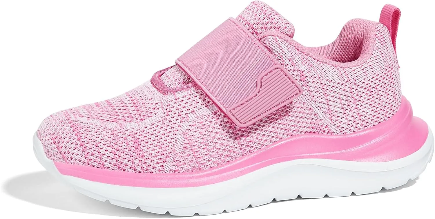 LUCKY STEP Boys Girls Tennis Shoes Kids Unisex Walking Running School Athletic Hook and Loops Strap Breathable for Toddler/Little Kid/Big Kid