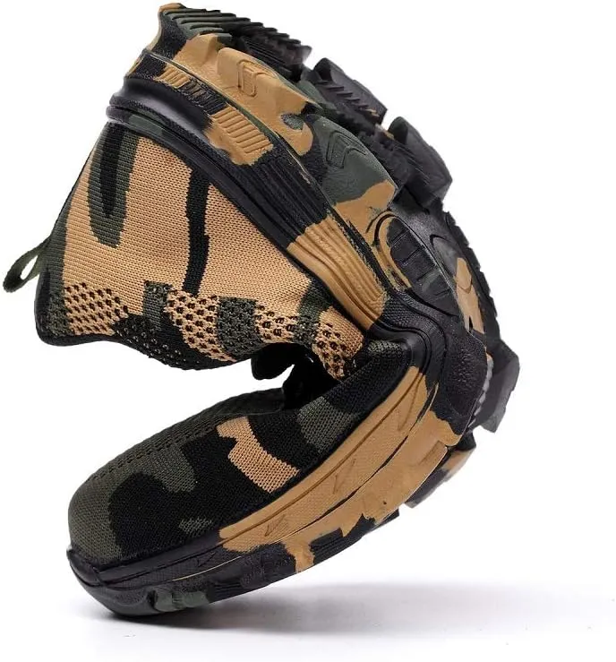 Luolocsn Women's Work Steel Toe Shoe Camo Safety Shoe for Men Lightweight Industrial & Construction Shoes