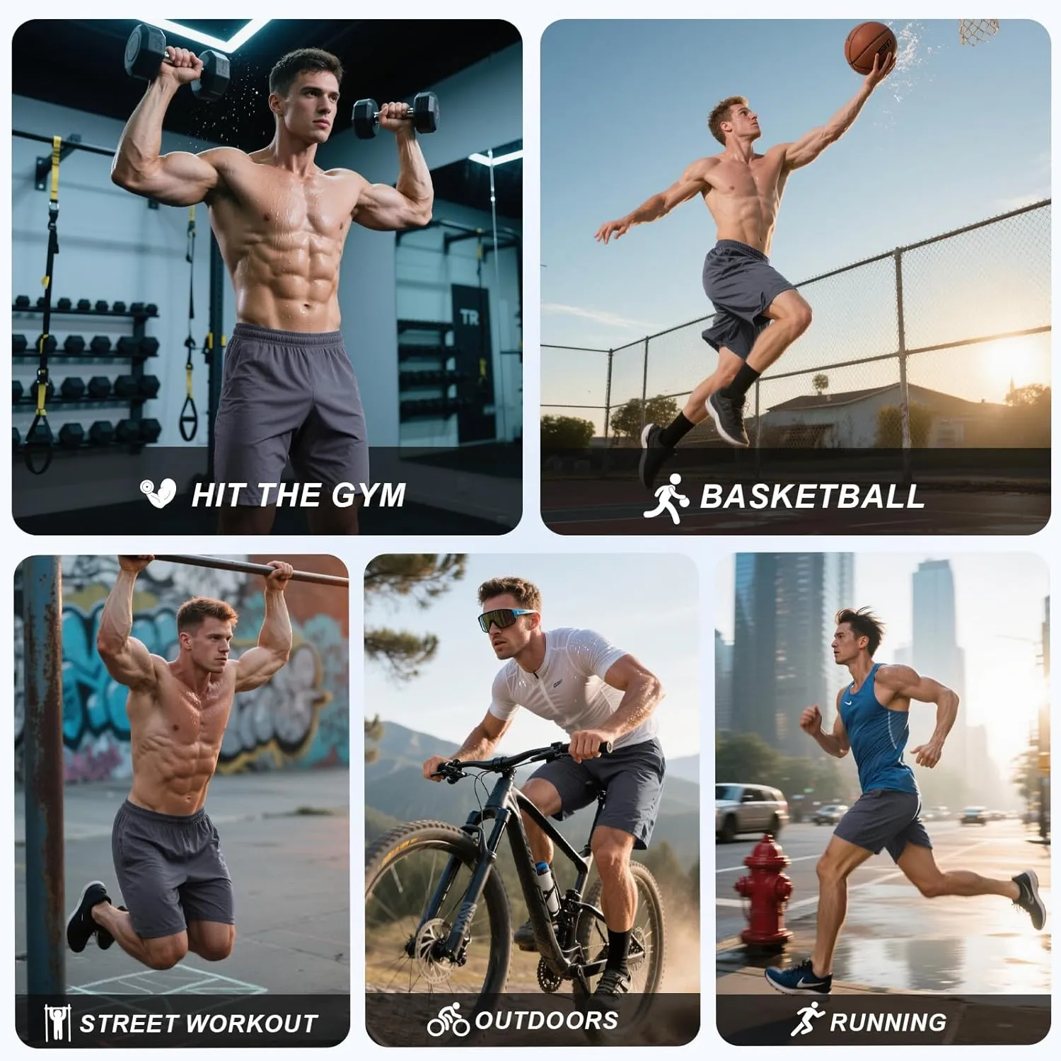 Mans Athletic Gym Shorts - Quick Dry Lightweight Training Shorts