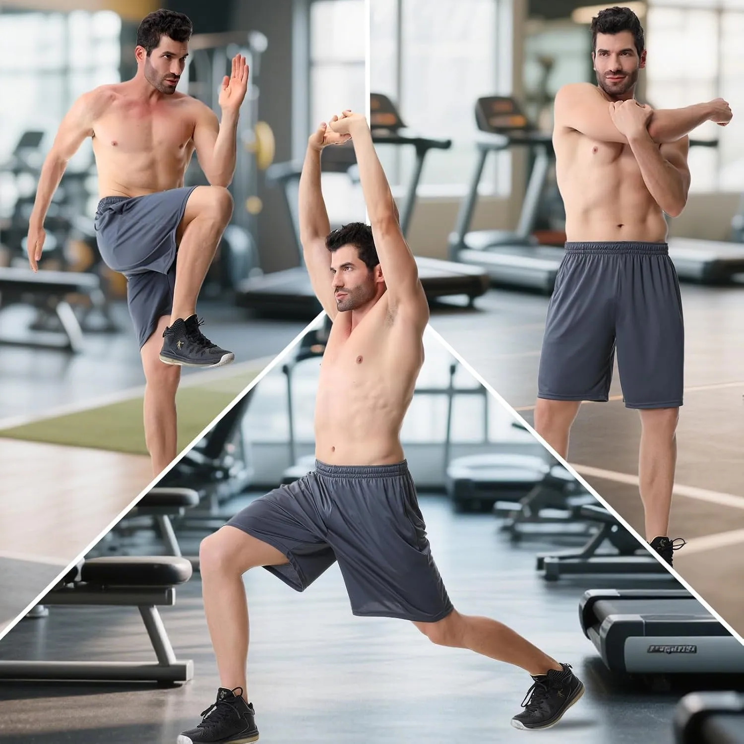 Mans Athletic Gym Shorts - Quick Dry Lightweight Training Shorts