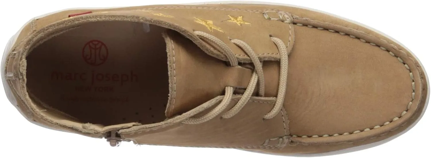 Marc Joseph New York Unisex-Child Leather Ankle Boot Embroidered Star Detail Loafer
