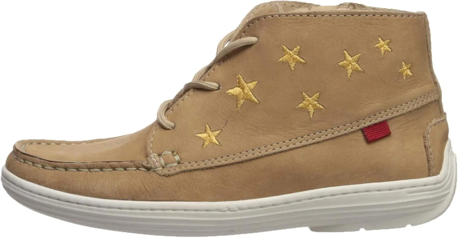 Marc Joseph New York Unisex-Child Leather Ankle Boot Embroidered Star Detail Loafer