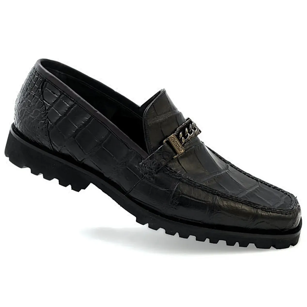 Mauri Certo 3755 Black Hand-Painted Genuine Alligator Loafer Shoes