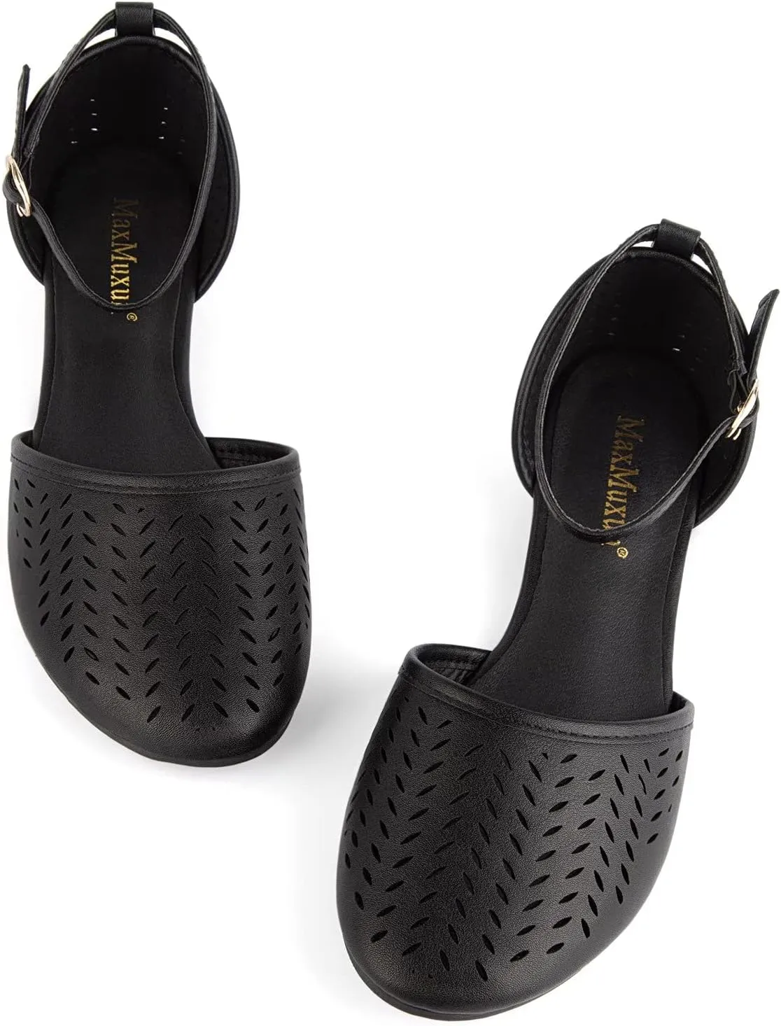 MaxMuxun Womens Roman Ankle Strap Cage Closed Toe Flat Sandals