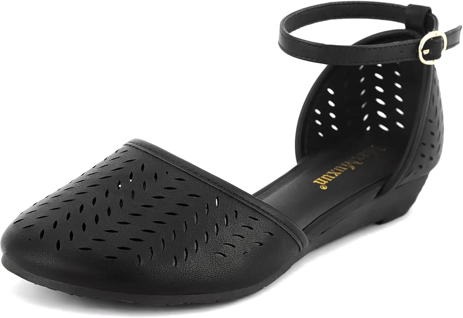 MaxMuxun Womens Roman Ankle Strap Cage Closed Toe Flat Sandals