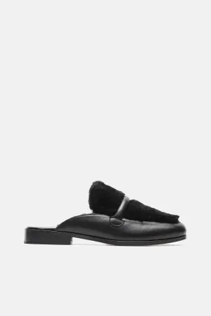 Melanie Mule Shearling - Black