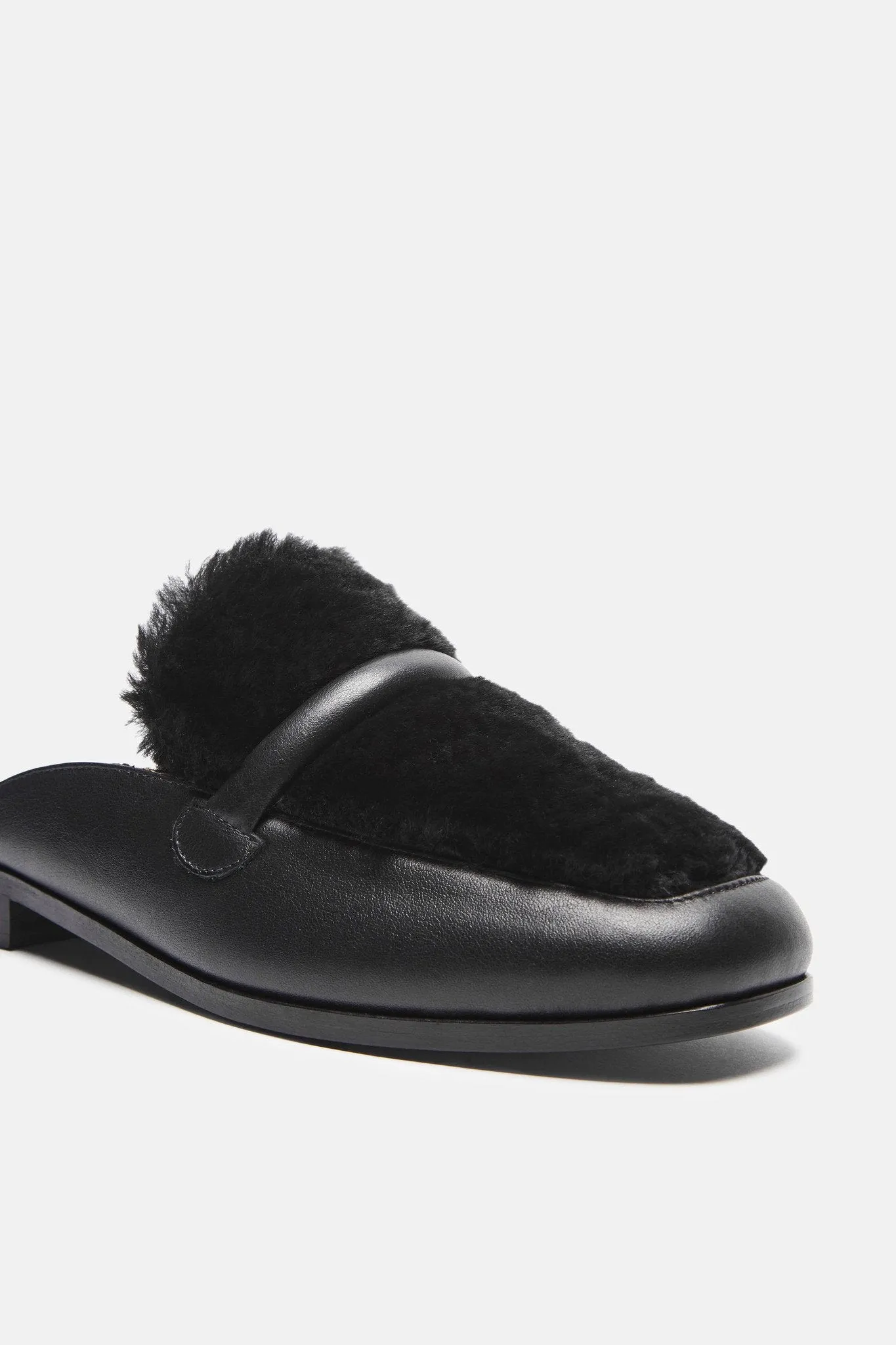 Melanie Mule Shearling - Black