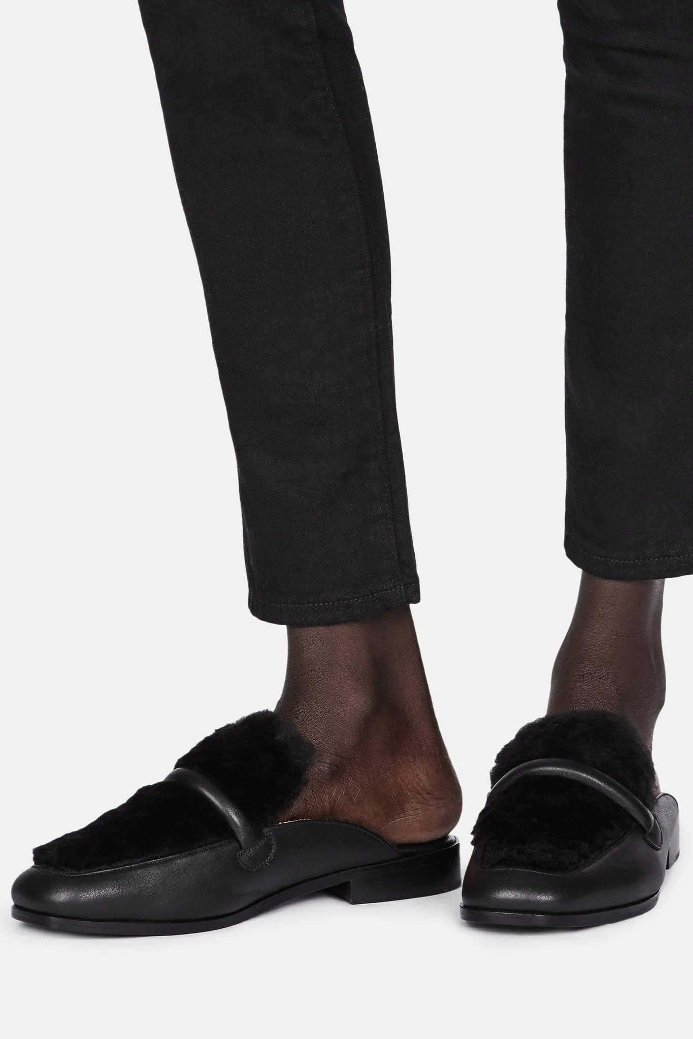 Melanie Mule Shearling - Black