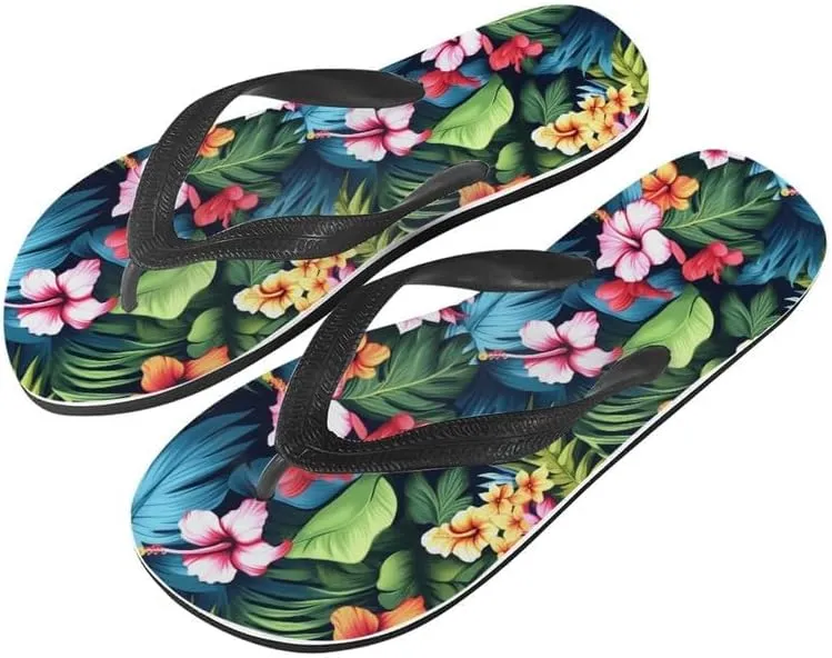Men Hawaii Flip Flop Sandal Geometry Lightweight Thong Sandals Xmas Santa Claus Unisex Bathroom Orthotic Flip Flops