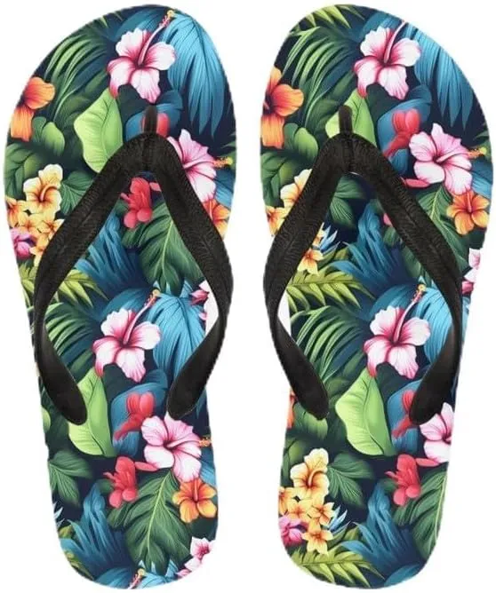 Men Hawaii Flip Flop Sandal Geometry Lightweight Thong Sandals Xmas Santa Claus Unisex Bathroom Orthotic Flip Flops