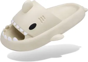 Men's and Women's Shark Slides Cloud Slippers Summer Novelty Open Toe Slide Sandals Anti-Slip Beach Pool Shower Shoes with Cushioned Thick Sole