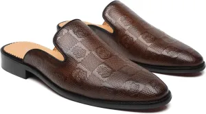 Mens Backless Loafers Genuine Leather Mules Shoes