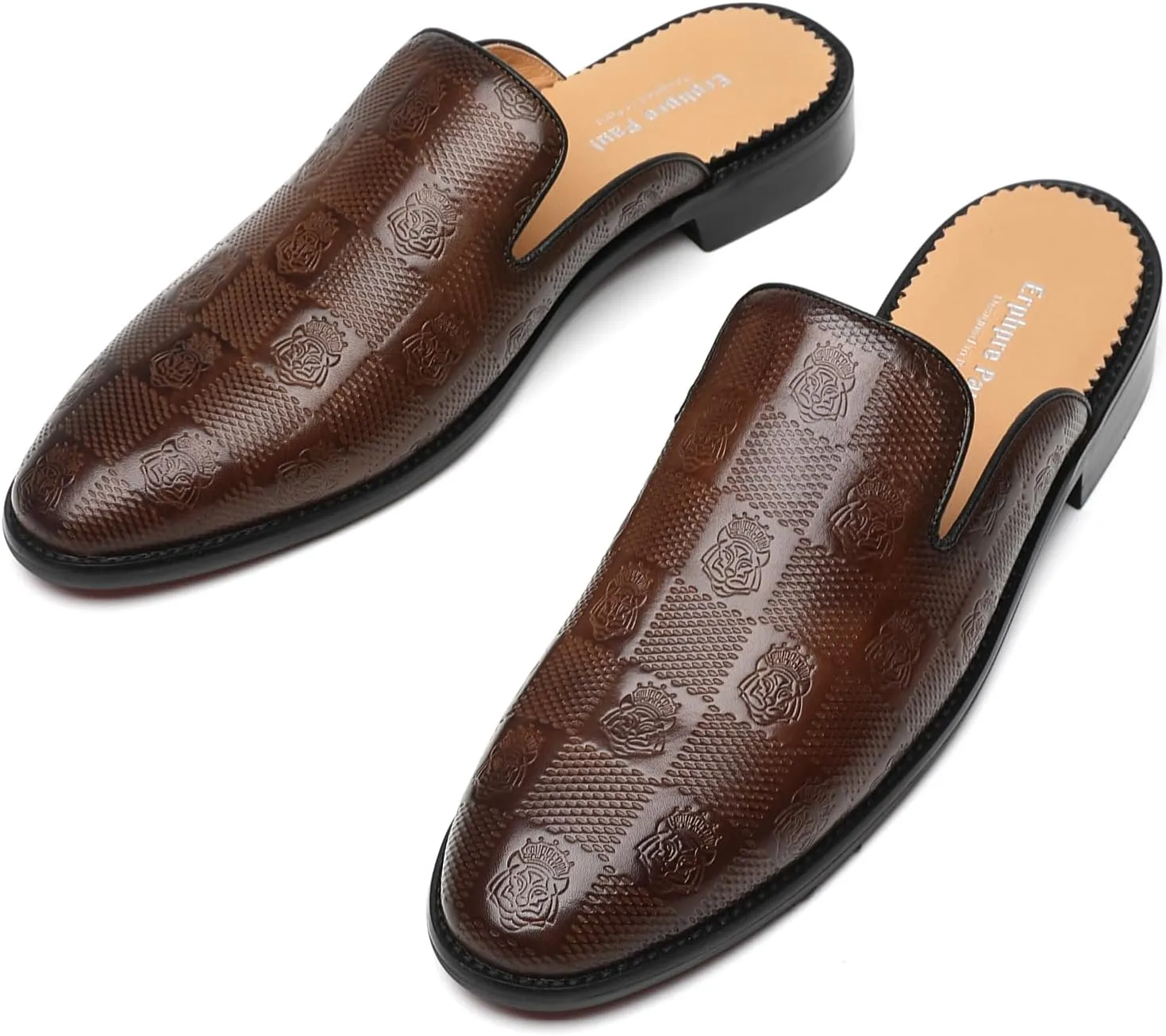 Mens Backless Loafers Genuine Leather Mules Shoes