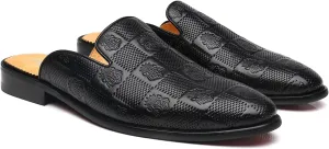 Mens Backless Loafers Genuine Leather Mules Shoes