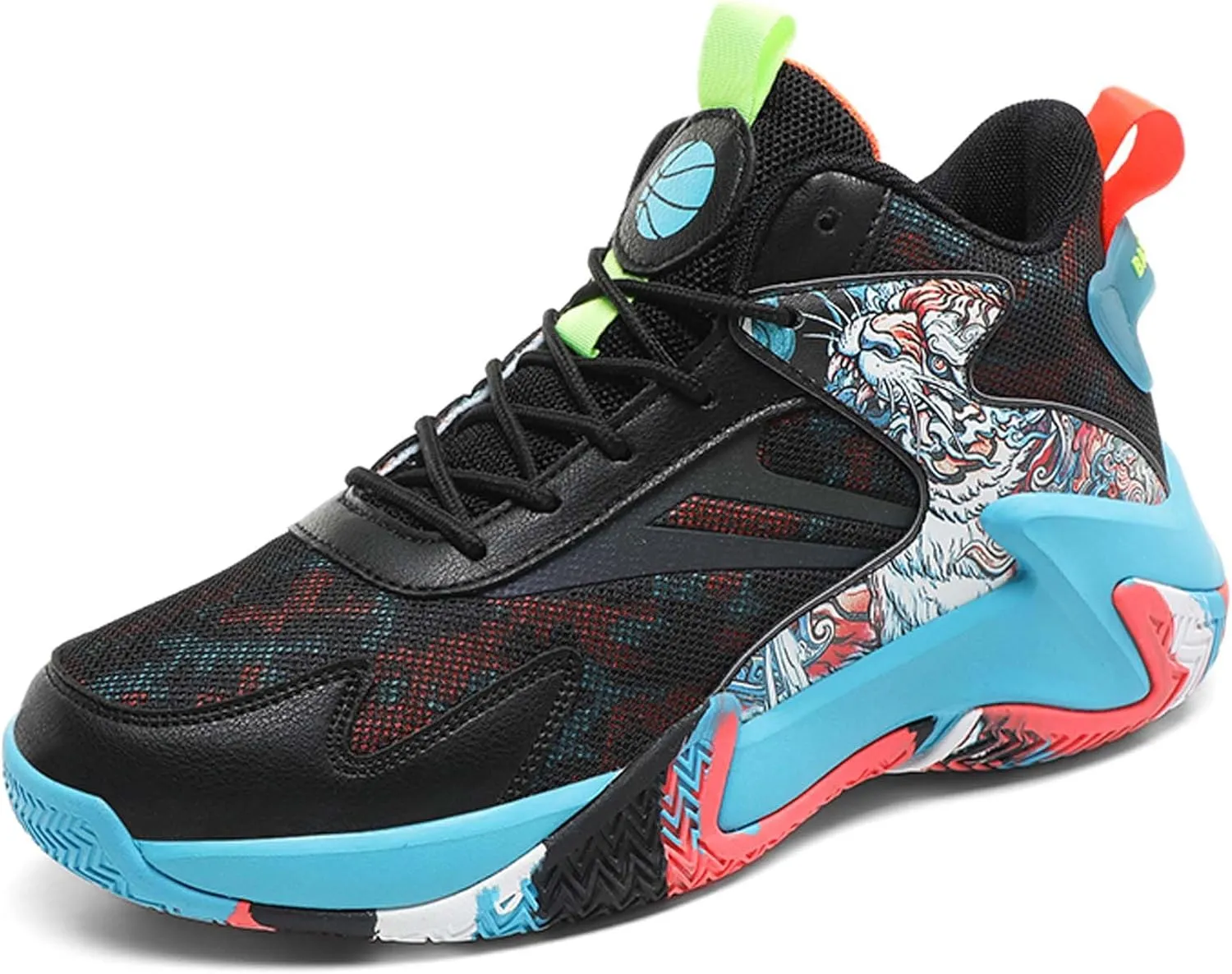 Men's Basketball Shoes High Top Sneakers Fashion Comfortable Street Casual Walking Shoes Non-Slip Training Running Shoes Breathable Fitness Sports Tennis Shoes