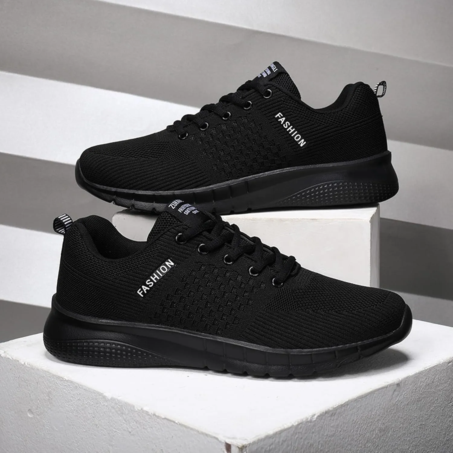 Mens Breathable Lace Up Running Shoes Outdoor Athletic Lace Up Hiking Shoe Memory Foam Versatile Shoes for Men