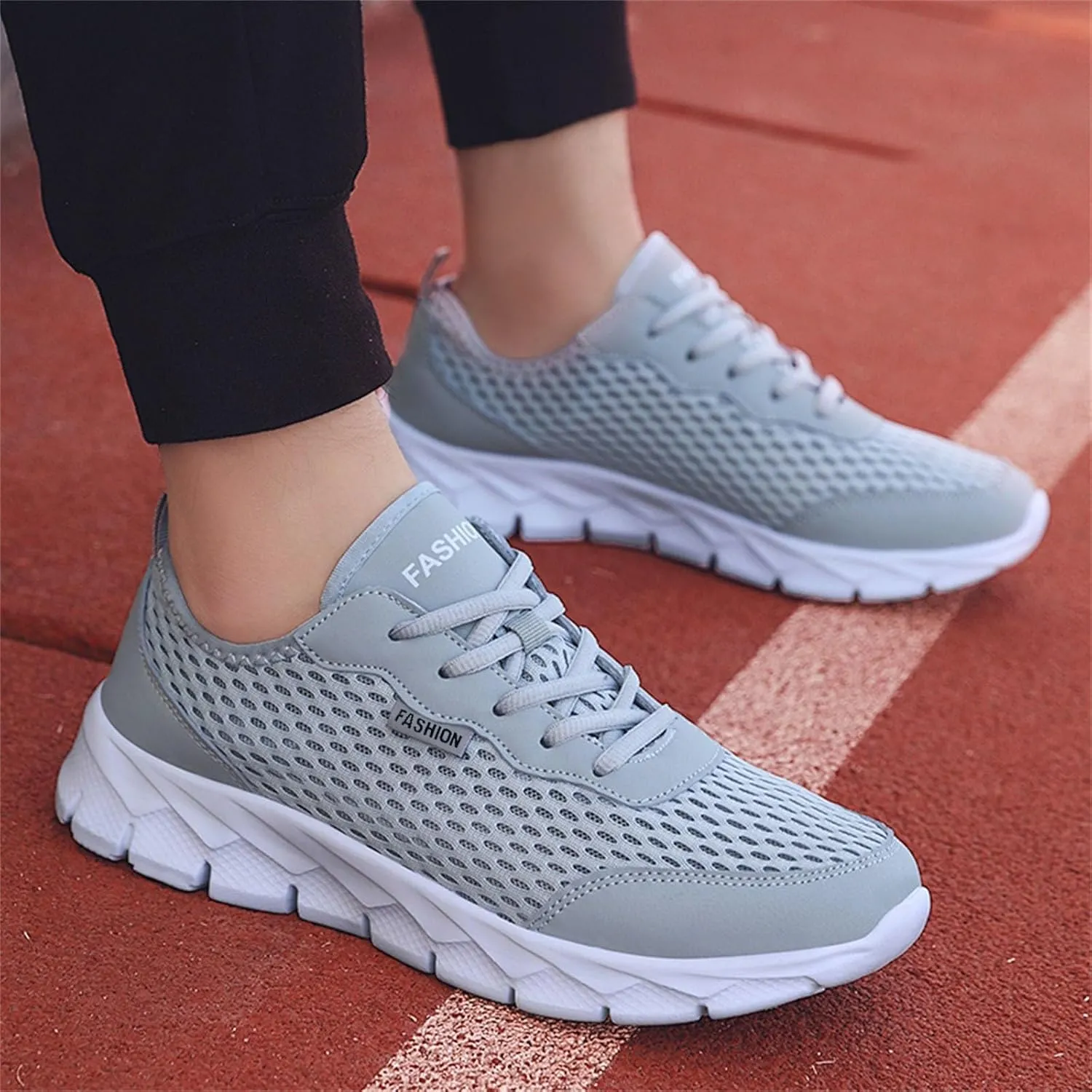 Men's Breathable Mesh Running Shoes Lightweight Breathable Slip on Running Shoe Men's Breathable Barefoot Shoes