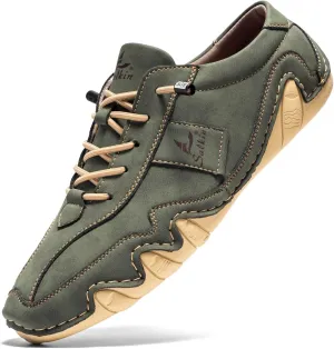 Men's Casual Leather Fashion Sneakers Ankle Chukka Boots Slip On Lightweight Loafers Walking Casual Dress Sneaker