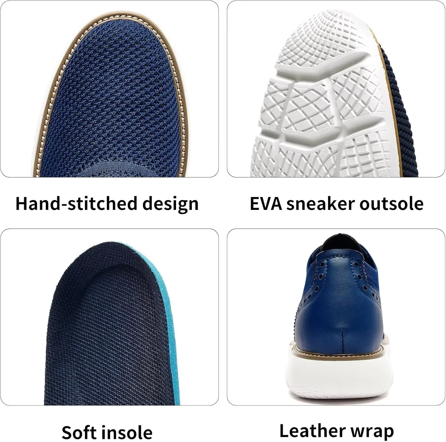 Men's Casual Sneakers Dress Shoes - Comfort Dress Sneakers Mesh Knit Lightweight Breathable Formal Oxford Business Shoes