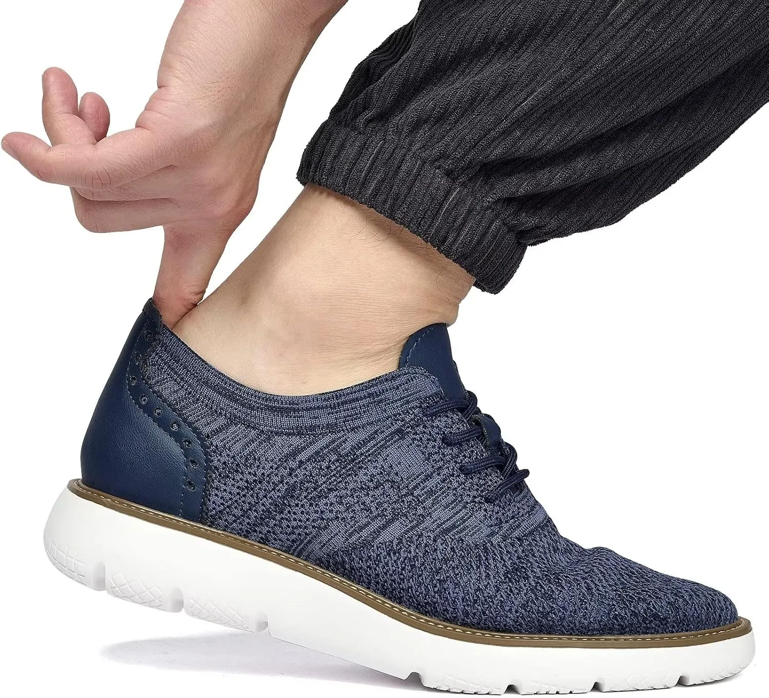 Men's Casual Sneakers Dress Shoes - Comfort Dress Sneakers Mesh Knit Lightweight Breathable Formal Oxford Business Shoes