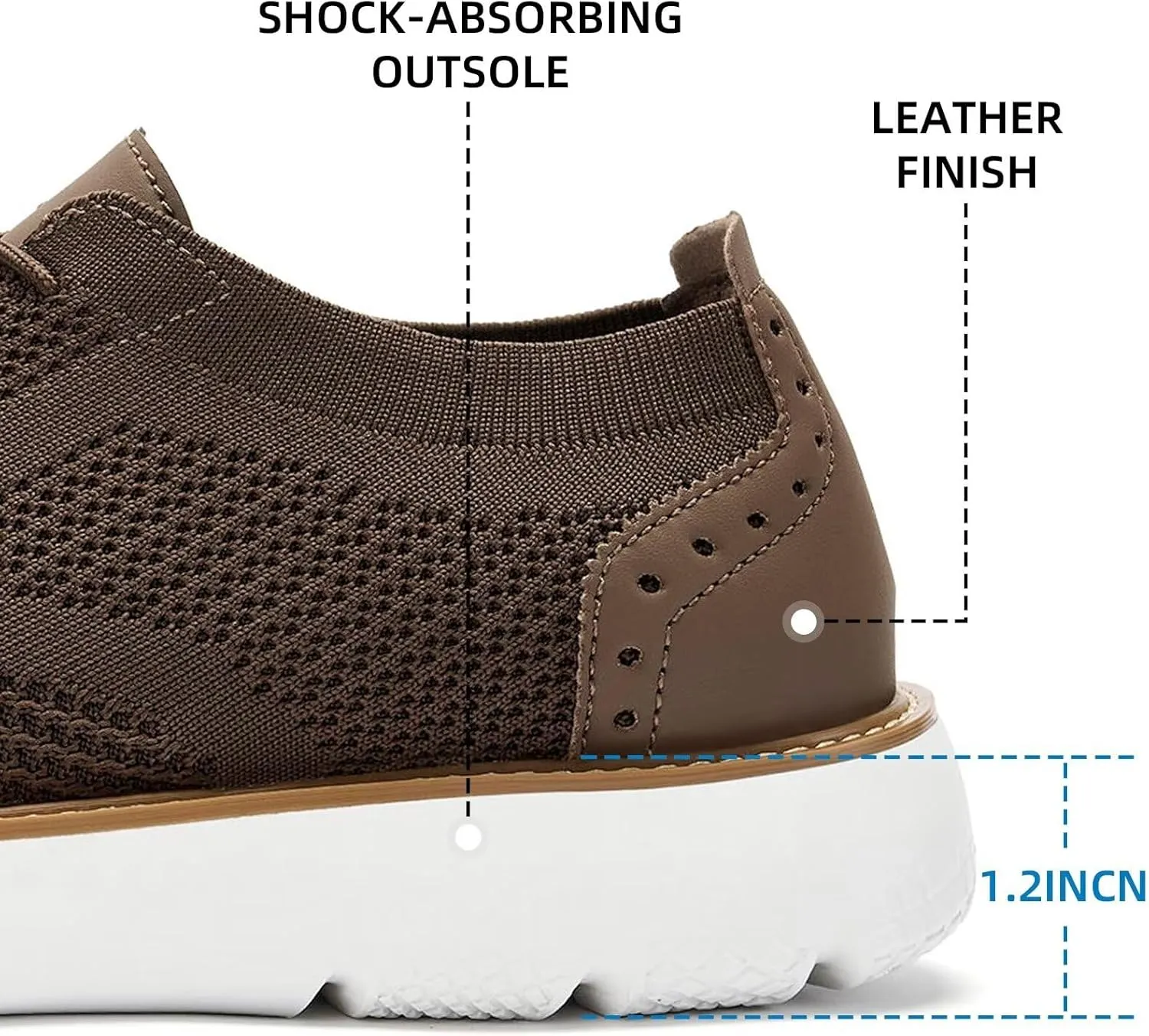 Men's Casual Sneakers Dress Shoes - Comfort Dress Sneakers Mesh Knit Lightweight Breathable Formal Oxford Business Shoes