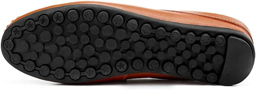 Men's Classic Leather Slippers Office Casual House Slip On Backless Loafers