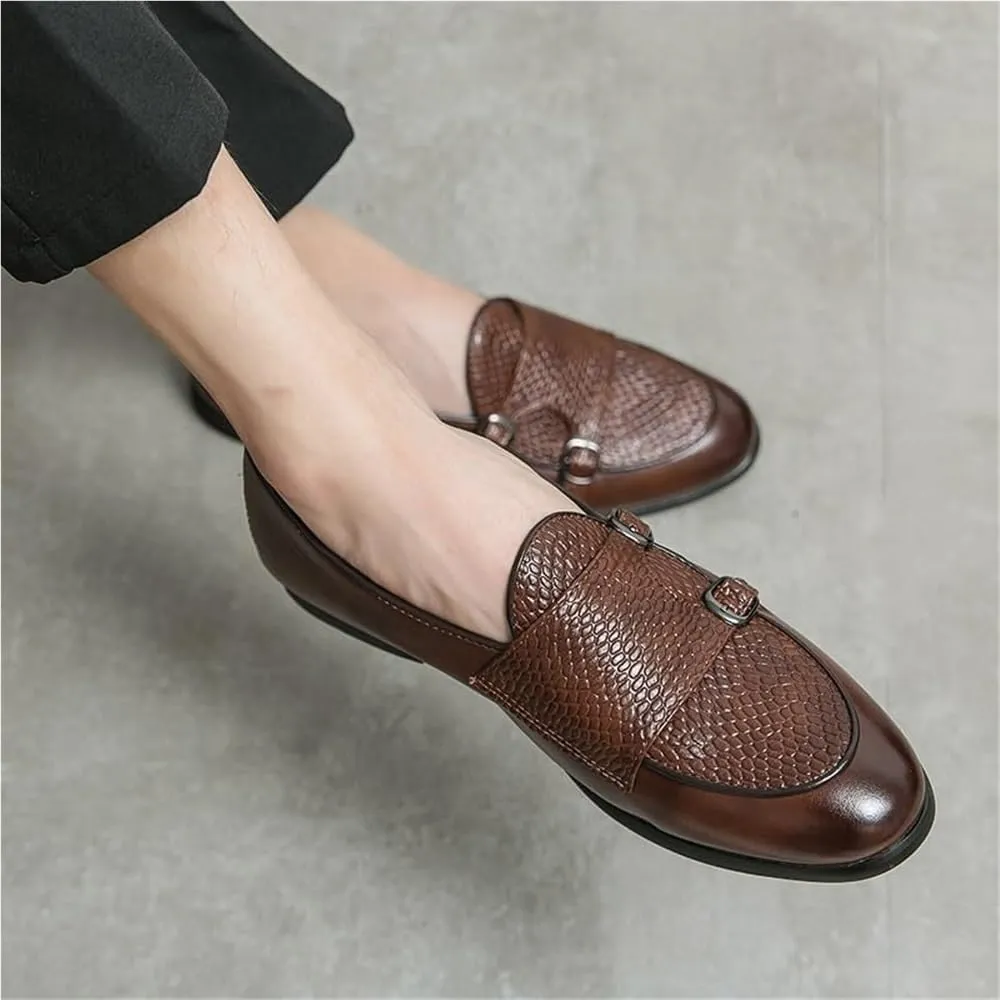 Mens Derby Shoes Party Slip-ons Loafers Breathable Modern Wedding Office Work Tuxedo Dress Shoes