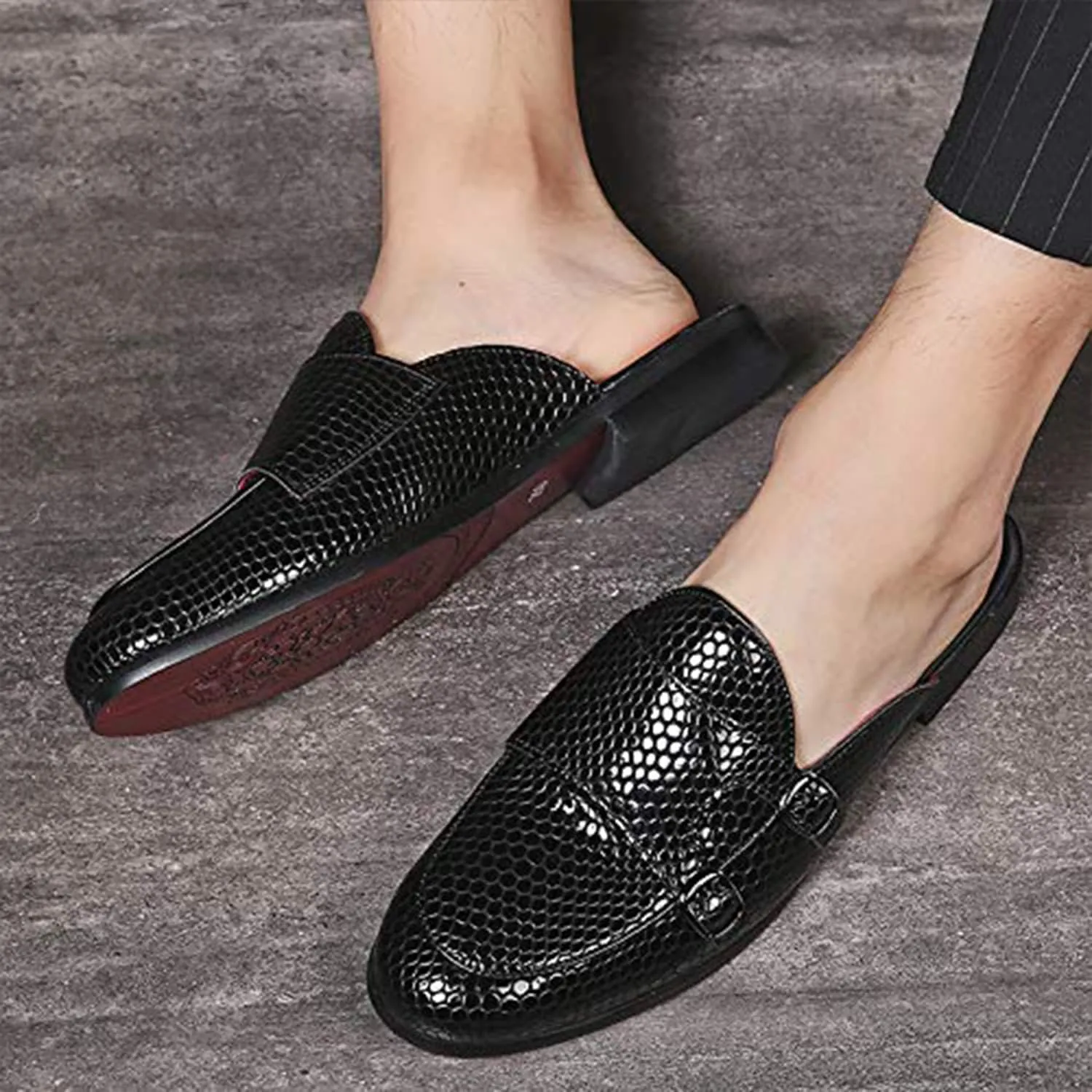Men's Dress Mule Slippers Suede Slip-On Loafers Velvet Backless Sandals Size 7-13